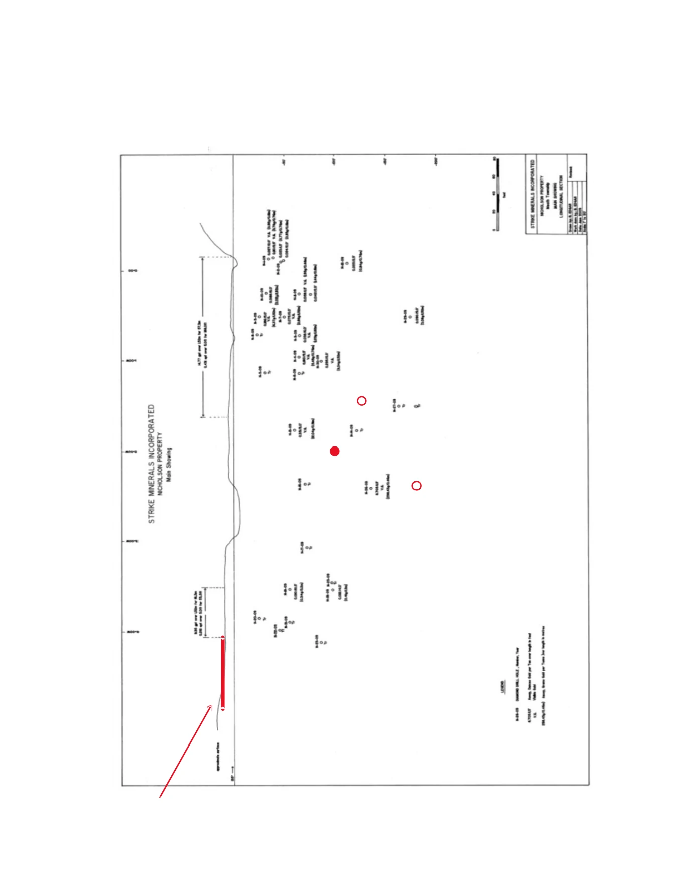 Nicholson Main Showing longitudinal section indicating proposed Phase I intercept locations.