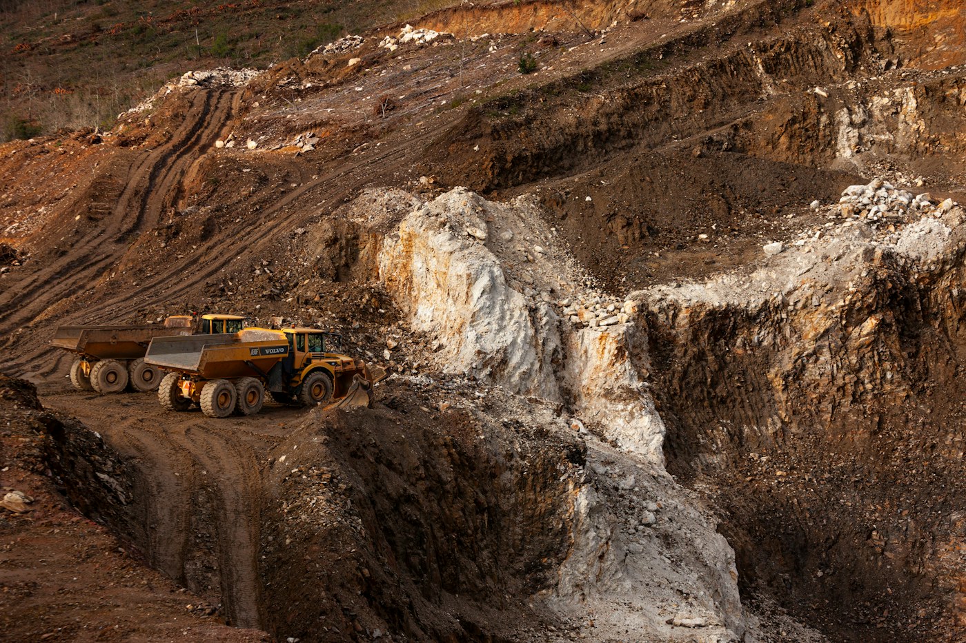Mineral quarry and access road in Portugal